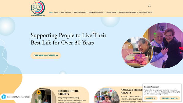 Screenshot of the Buryild website