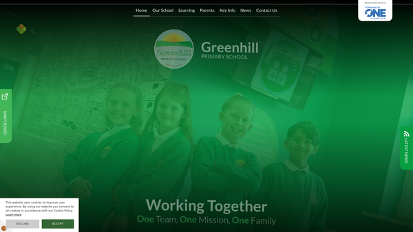 Screenshot of the Friends Of Greenhill School website