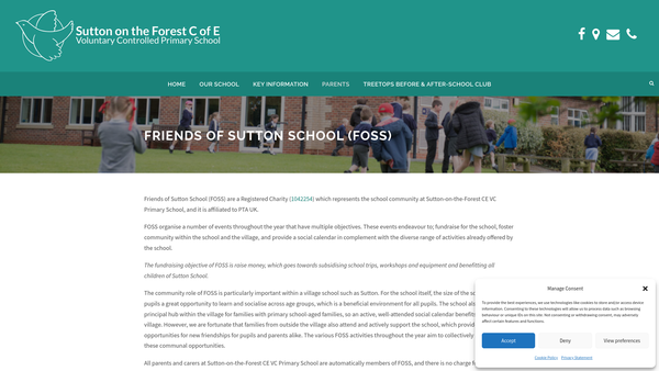 Screenshot of the Friends Of Sutton School website