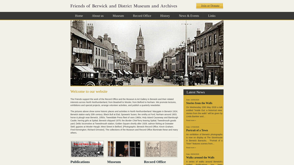 Screenshot of the Friends Of Berwick And District Museum And Archives website