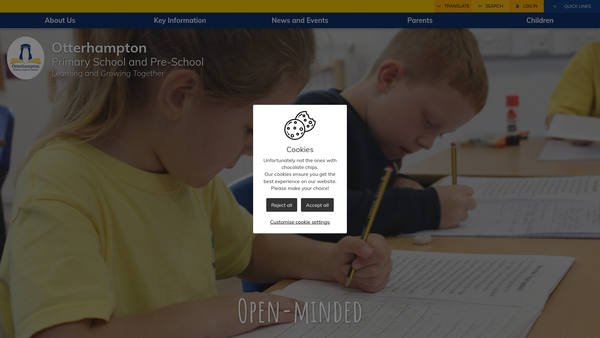 Screenshot of the Friends Of Otterhampton County Primary School website