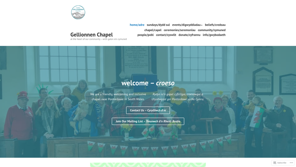 Screenshot of the Eglwys Undodaidd Gellionnen A'r Graig website