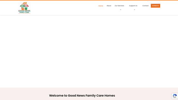 Screenshot of the Good News Family Care (Homes) Ltd website