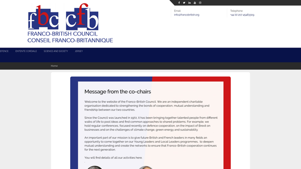 Screenshot of the Franco-British Council - British Section website