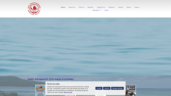Screenshot of the West Wales Maritime Heritage Society website