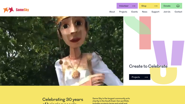 Screenshot of the Same Sky Ltd website