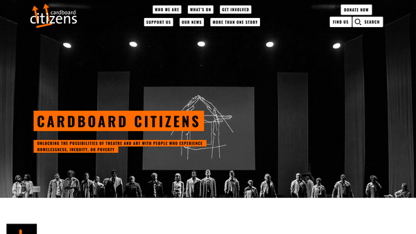 Screenshot of the Cardboard Citizens website