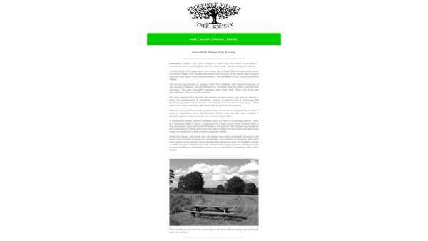 Screenshot of the The Knockholt Village Tree Society Trust website