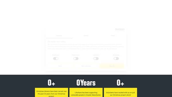 Screenshot of the Lifeshare Limited website