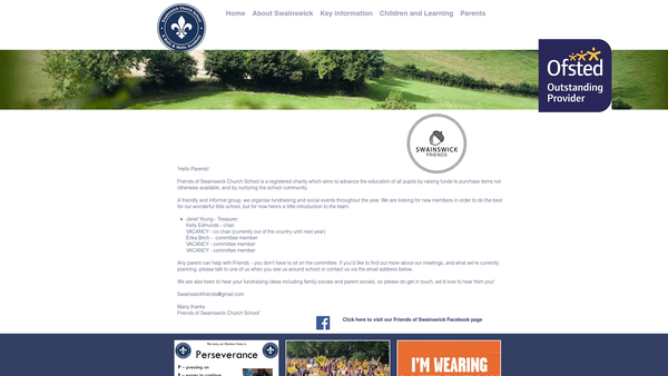 Screenshot of the Friends Of Swainswick School website