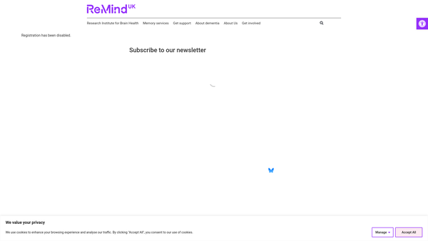 Screenshot of the Remind UK Charity website