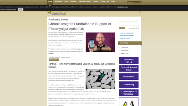Screenshot of the Fibromyalgia Action UK website