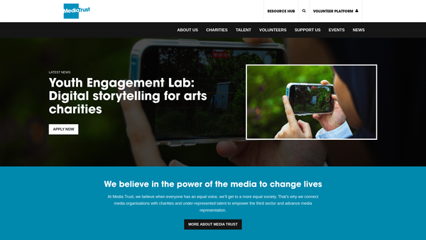 Screenshot of the The Media Trust website