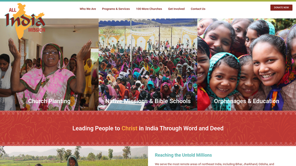 Screenshot of the All India Mission website