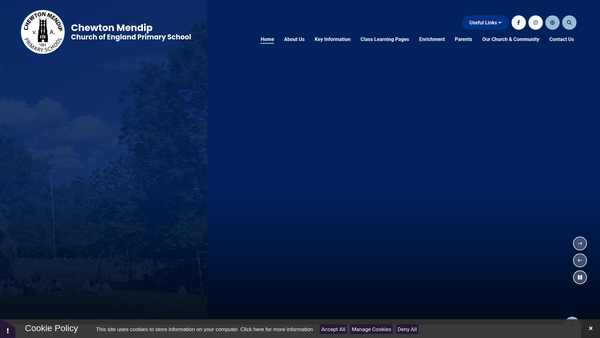 Screenshot of the Chewton Mendip C.e.v.a. Parent Teacher Association website