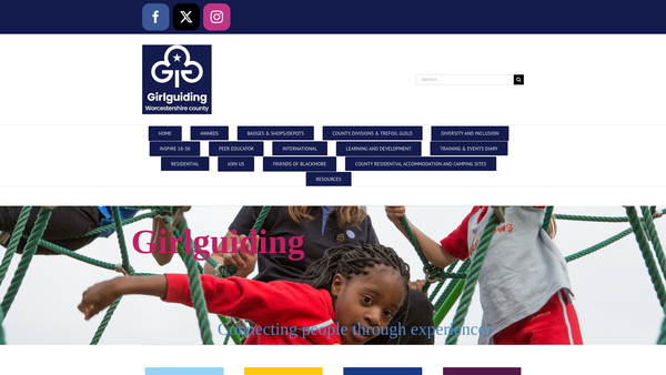 Screenshot of the Worcestershire Guide Association website