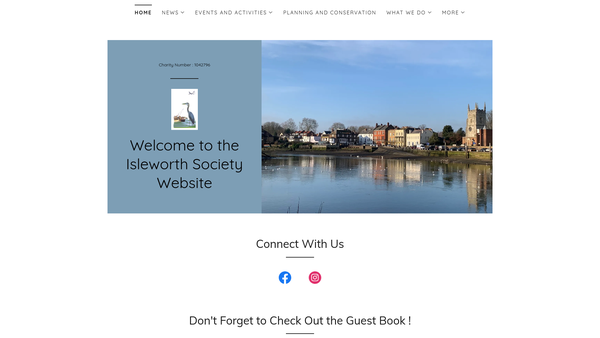 Screenshot of the The Isleworth Society website