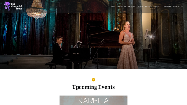 Screenshot of the The Tait Memorial Trust website