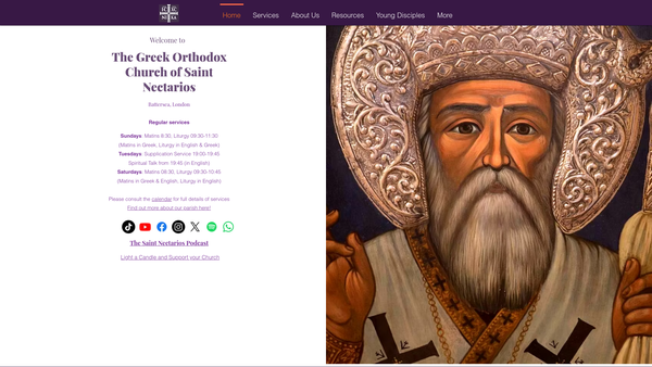 Screenshot of the The Greek Orthodox Church Of Saint Nectarios website