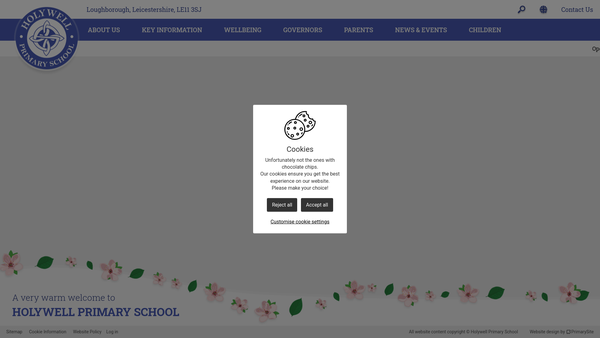 Screenshot of the Holywell School Parent Staff Association website