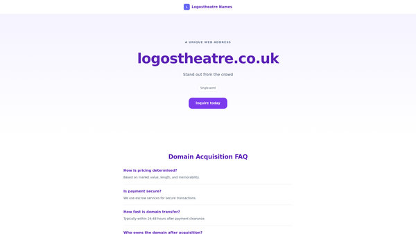 Screenshot of the Logos Theatre Company website