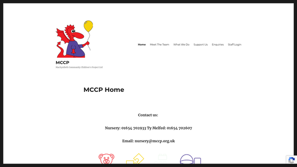 Screenshot of the Machynlleth Community Children's Project Ltd website