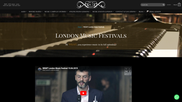 Screenshot of the Camborne Music Festival website