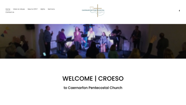 Screenshot of the The Caernarfon Pentecostal Church website
