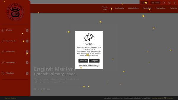 Screenshot of the Friends Of English Martyrs Association website