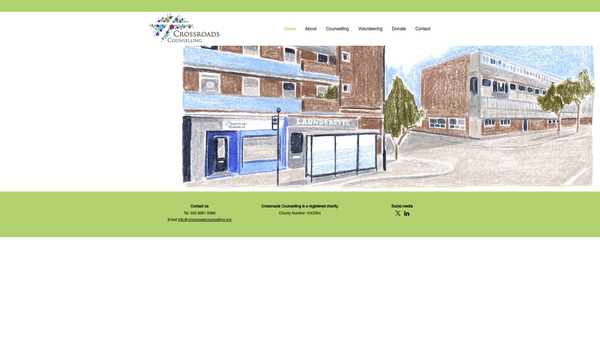 Screenshot of the Crossroads Counselling website