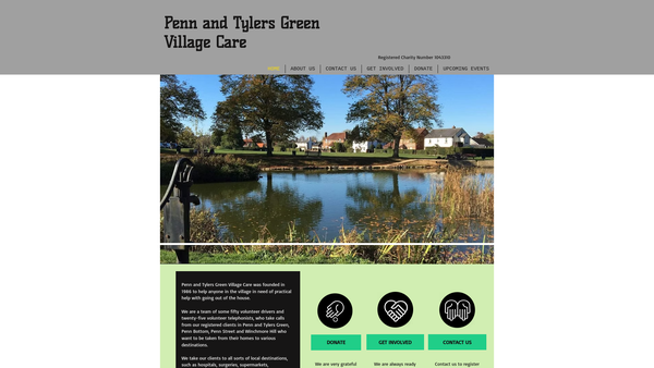 Screenshot of the Penn And Tylers Green Village Care website