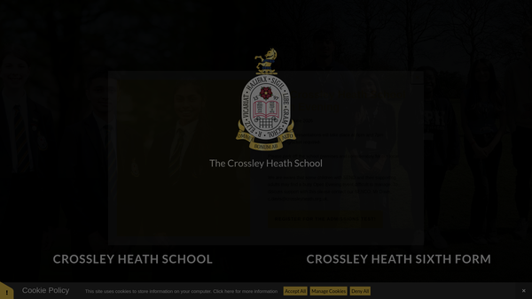 Screenshot of the Crossley Heath School Association website
