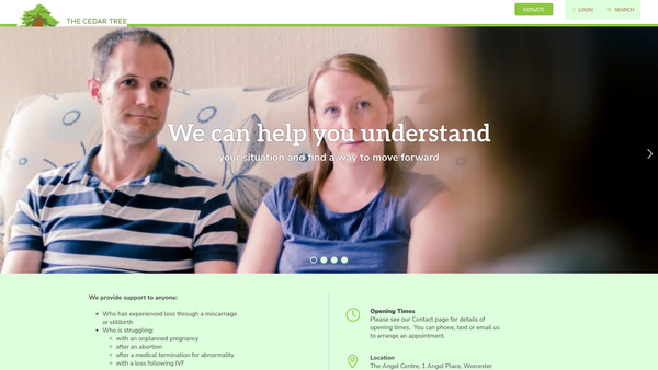Screenshot of the The Cedar Tree Trust website