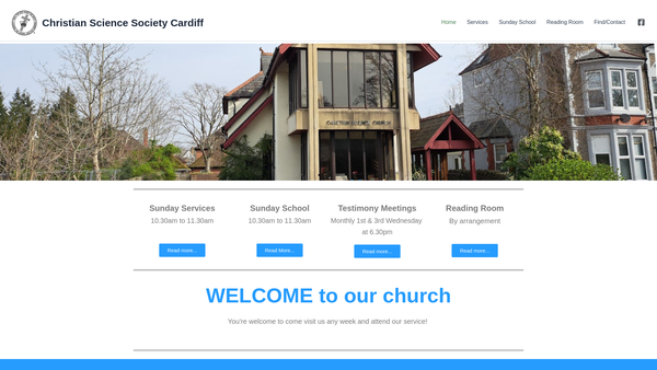 Screenshot of the Christian Science Society, Cardiff website