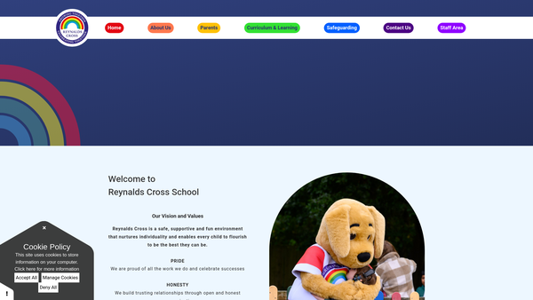 Screenshot of the Friends Of Reynalds Cross School website