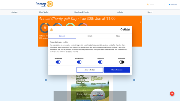 Screenshot of the Rotary Club Of Lytham Trust Fund website