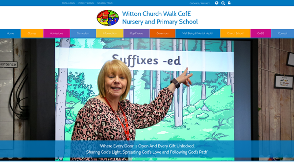 Screenshot of the Witton Church Walk Parent Teacher Association website