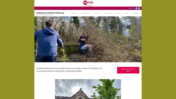 Screenshot of the Chepstow And District Mencap Society website