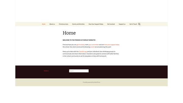 Screenshot of the Morley Memorial Primary School Association website