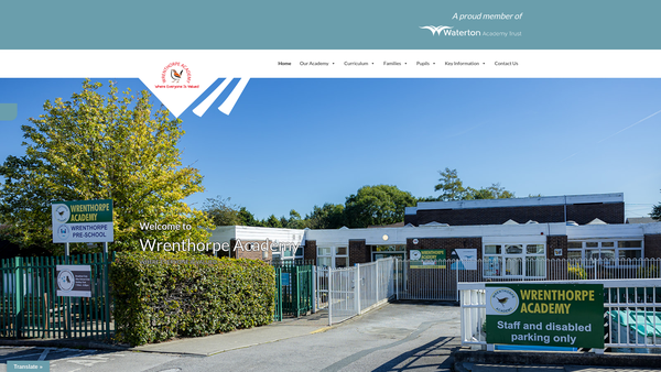 Screenshot of the Wrenthorpe Primary School Friends Association website