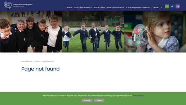 Screenshot of the Friends Of Hailey School website