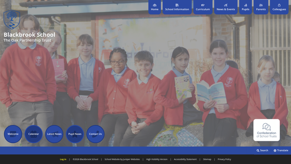 Screenshot of the Friends Of Blackbrook School Association website