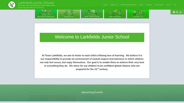 Screenshot of the Friends Of Larkfields Junior School website