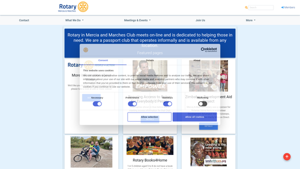 Screenshot of the Mercia & Marches Rotary Trust Fund website