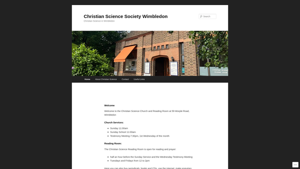 Screenshot of the Christian Science Society, Wimbledon website