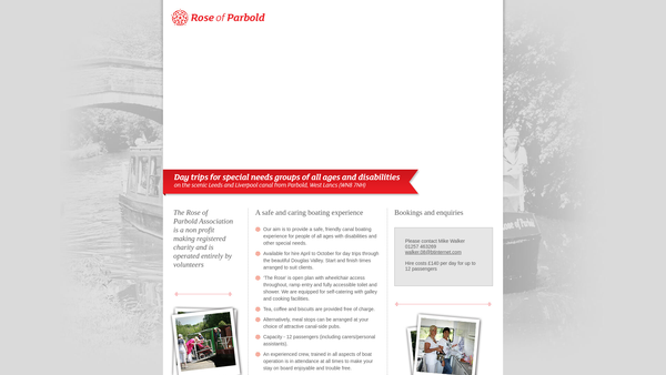 Screenshot of the Rose Of Parbold Association website