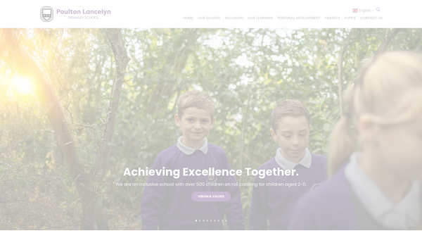 Screenshot of the Poulton Lancelyn Primary School Association website