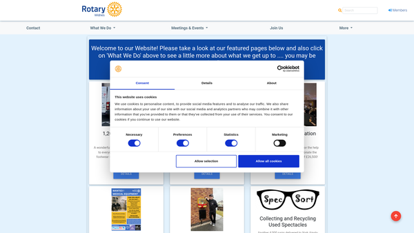 Screenshot of the The Rotary Club Of Widnes Trust Fund website