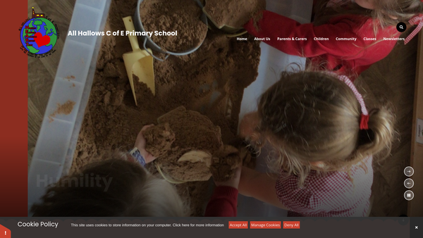 Screenshot of the All Hallows School Fund website