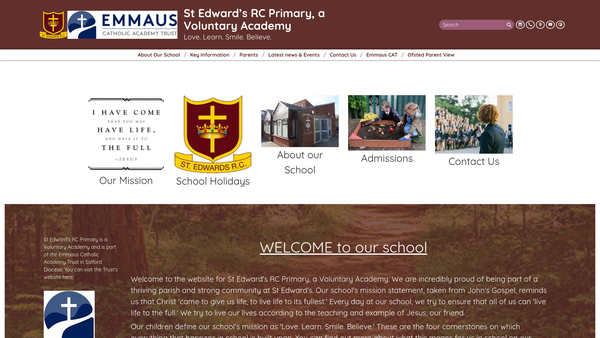 Screenshot of the St Edwards (Lees) R.c. Primary School Fund website